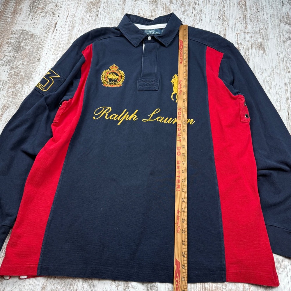 VTG Polo Ralph Lauren Big Pony Rugby Shirt Sz XLT Long Sleeve Snow Challenge Cup - Picture 4 of 16